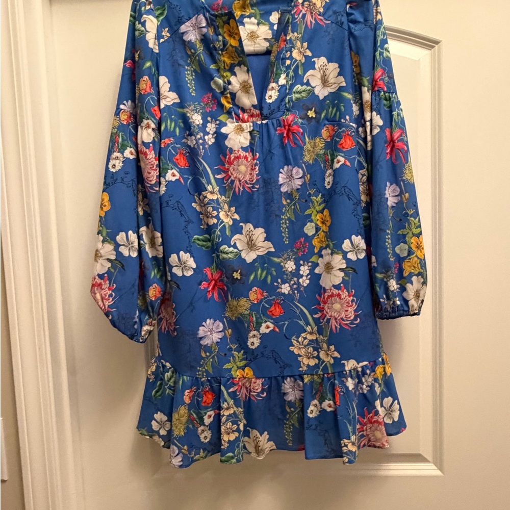 Parker Blue Sangria Floral Dress Women’s Size S EUC